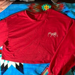 Red long sleeve crop top
